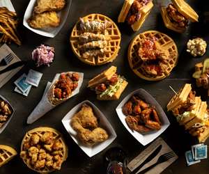 The Dirty Bird Chicken & Waffles Menu Spread 3  Kensington Ave Toronto On Canada